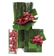 Burgundy Vision Trio Floral Art White Flower Arrangements Modern Flower Arrangements Contemporary Flower Arrangements