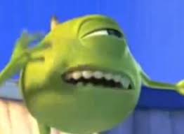 A Collection Of Blurred Pictures Of Mike Wazowski Meme Faces Stupid Memes Cartoon Memes