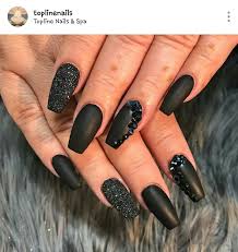 Square Black Acrylic Nails With Glitter Acrylic Nails Tapered Square Nails Black Nails Matte Nails Black Acrylic Nails Tapered Square Nails Black Acrylic Nail Designs