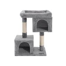 Sharpening their claws, lying around, playing, and hiding is discontinued by manufacturer : Small Gray Cat Tree Cat Tree Feandrea By Songmics