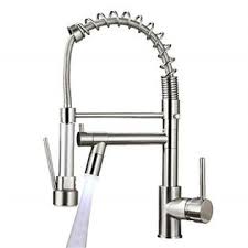 Maybe you would like to learn more about one of these? Aimadi Commerical Kitchen Faucet With Sprayer Single Handle Pull Down Sprayer Kitchen Sink Faucet With Led Light Two Spout Bru