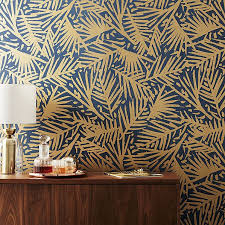 Caymen Navy And Gold Palm Traditional Paste Wallpaper Palm Wallpaper Navy Wallpaper Gold Wallpaper
