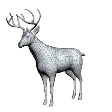 3d Deer Model Deer Drawing Deer Animal Drawings