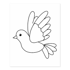 Chicks in nest coloring page. Flying Cartoon Dove Bird Coloring Page Rubber Stamp Zazzle Com