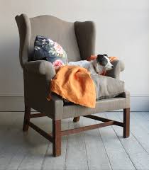 Fabric has fraying mainly on the armrests. George Iii Camelback Wing Chair Howe London