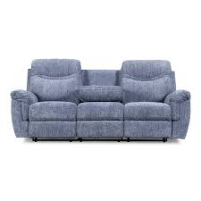 Yaheetech convertible sofa bed couch futon sofa bed adjustable sleeper sofa with armrest cup holder recliner couch loveseat living room furniture brown 4.0 out of 5 stars 1,470 $184.99 $ 184. Fabric Reclining Sofa With Pillow Top Armrests And Drop Down Tray Blu