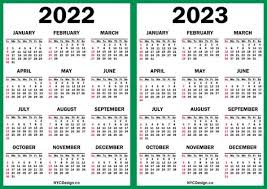 2022 2023 two year calendar printable free green nycdesign co calendar printables calendar free printables