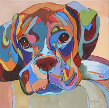 Contemporary Abstract Dog Painting By Carolee Clark Dog Paintings Animal Paintings Canine Art
