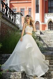 White Wedding Dresses 2 Pieces Wedd In 2020 Crop Top Wedding Dress Two Piece Wedding Dress Wedding Dresses