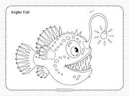 Angler fish silly shaped coloring pages. Free Printable Angler Fish Coloring Page
