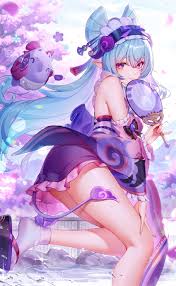 lightria, genshin impact, yumemizuki mizuki, 1girl, bare shoulders - Anime  R34