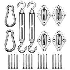 Ollieroo Shade Sail Hardware Kit For Rectangle And Square Sun Shade Sail Installation 8 Inches Silver With Screws Walmart Com In 2021 Sun Sail Shade Shade Sail Installation Shade Sail