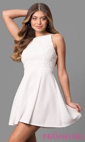 Short White Graduation Dress With Lace Promgirl Cheap Formal Dresses White Dress Formal Formal Dresses Short