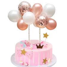 Nothing says party quite like a cake with prosecco. Buy Rose Gold Balloon Cloud Cake Topper Mini Balloon Garland Cake Topper 10pcs 5inch Rose Gold Confetti Balloon For Girl Birthday Bridal Shower Party Decorations Online In Turkey B07znwvdzs