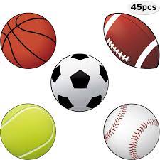 Book the sports themed decor or whole package. 45 Pieces Sports Cutouts Sports Party Decorations Versatile Classroom Decoration Sports Balls Paper Cut Outs With Glue Point Dots For Sports Themed Party School Birthday Party Decor 5 9 X 5 9 Inch Buy Online