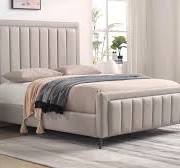 Pabrik tempat tidur lembut produsen mewah asli PU kulit kerangka kasur  Kamar Tidur Set furnitur ukuran King persegi tempat tidur berlapis kain