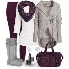 Purple Polyvore Fashionista Trend Cute Winter Outfits Fashion
