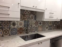 Beautifully Updated Kitchen Backsplash With 8x8 Marrakech Tiles A Great Way To Add A Little Colour To Any Space Bac Marrakech Tile Kitchen Renovation Kitchen