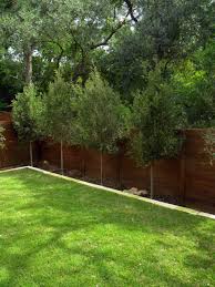 The tall bushes and trees help shade the yard from prying eyes. Fenceline Landscaping Houzz