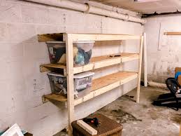 The only thing i could suggest to add to this project is a 2 inch trim in front of each level of this shelf to keep glass mason jars from falling out. Easy Diy Garage Shelves For 40 In Lumber