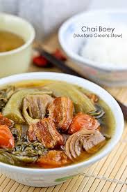 Tough cuts like this abound with connective tissues that don't break down when cooked quickly over high, dry heat. Chai Boey Mustard Greens Stew Malaysian Chinese Kitchen