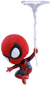 Spider Man Homecoming Spider Man Web Swinging Cosbaby 3 75 Hot Toys Bobble Head Figure Popcultcha Hot Toys Spiderman Bobble Head