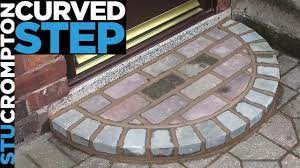 Stone curved front door steps. Bricklaying Small Step Youtube