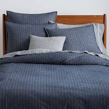 Four interior corner ties keep it in place. Flannel Pinstripe Duvet Cover Shams Westelm Pinstripe Bedding Bed Linens Luxury Luxury Bedding Sets