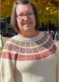 Soundtrack sweater is a good “first” colorwork sweater class. Soundtrack  was one of Marie Greens Fourth of July 4 day sweaters. Join Lisa and Karen  at our Feb 12-16 beach retreat.