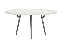 Create a dining space that exudes luxury and sophistication with this round dining table. Bernhardt Loft Presley Round Dining Table Brushed White Glazed Silver Midcentury Dining Tables By Bernhardt Furniture Company Houzz