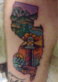 The most common new jersey tattoos material is cotton. Traditional New Jersey Tattoo With Mountains And Lighthouse By Steve Martin At High Rollers Tattoo In West Chester Tattoos Tattoo Design Book New Jersey Tattoo