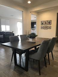 Logan Industrial Expandable Dining Table Smoked Brown Expandable Dining Table Dining Table Table