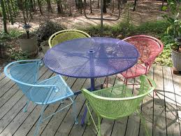 Pin By Debbie Collins On Projects Done Colorful Patio Furniture Painting Patio Furniture Metallic Painted Furniture