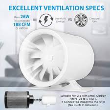 Blowers are available in various models with 73 in. Terrabloom 6 Silent Inline Duct Fan 26w 188 Cfm Quiet Mixed Flow Energy Efficient Blower For Air Circulation In Ducting Vents Grow Tents Pricepulse