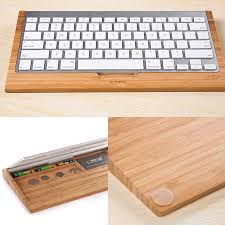 Original Samdi Bamboo Wooden Keyboard Stand Creative Wood Holder For Apple Imac Pc Computer Bluetooth Keyboard Keyboard Cove Imac Bluetooth Keyboard Computer