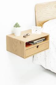 Floating Nightstand Bedside Table With 2 Drawers In Solid Oak Mid Century Modern Floating Nightstand Floating Bedside Table Bedside Night Stands
