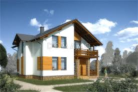 Проект белого дома с эркером кухни и серой кровлей D237 | Каталог проектов  Домамо