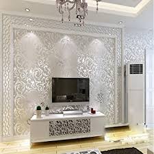 3d sitting room bedroom tv background embossed flowers jewelry. Amazon Com Gray Wallpaper