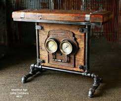 Steampunk Industrial Barn Wood Antique Gauge Board Stand Table 835 Sold Vintage Industrial Decor Vintage Industrial Furniture Industrial Furniture