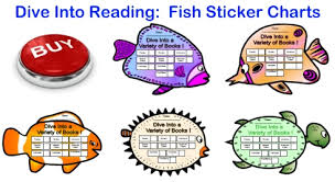 Dive Into Reading Sticker Charts Fish Shaped Incentive