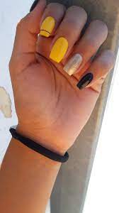 Amarillo Unanatural Encapsulado Gel Diseno Unas Amarillas Manicura De Unas Unas De Maquillaje