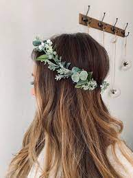 Rustic Wedding Flower Crowns Beautiful Boho White And Sage Silk Floral Crown For Brides Or Bridesmaids Classic Elegant Hair Wreaths Easy Flowers Flower Crown Hairstyle Flower Crown Wedding Bridal Flower Crown
