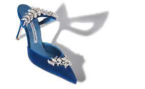 722 items on sale from $175. Lurum Velvet Bright Blue Velvet Crystal Embellished Mules Manolo Blahnik