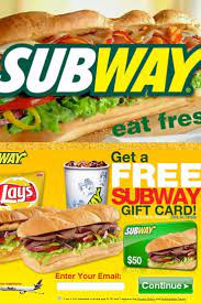 Subway Gift Card Subway Gift Card Restaurant Recipes Restaurant Offers
