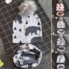 Kid Child Baby Boys Girls Beanie Hat Cap Winter Warm Fur Pom Pom Scarf Knit Set Walmart Canada