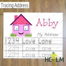 Kids Address Tracing Worksheet Learn Your Address I Know My Etsy Homeschool Learning Learning To Write Learning Activities