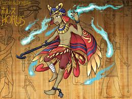 It is a fan art of the character which appears in a game puzzle and dragons. Puzzle And Dragons Horus By Blueskirby On Deviantart