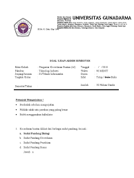 Soal uas sistem informasi manajemen pilihan ganda. Soal Uas Pkb 2017 2018 Pdf