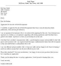 Medical receptionist cover letter example + tips. Cover Letter For Hotel Receptionist With No Experience Sample Cover Letter