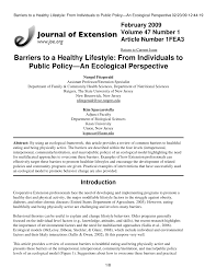 We're kicking off a new fitness column by surfing legend laird hamilton. Pdf Barriers To A Healthy Lifestyle From Individuals To Public Policy An Ecological Perspective